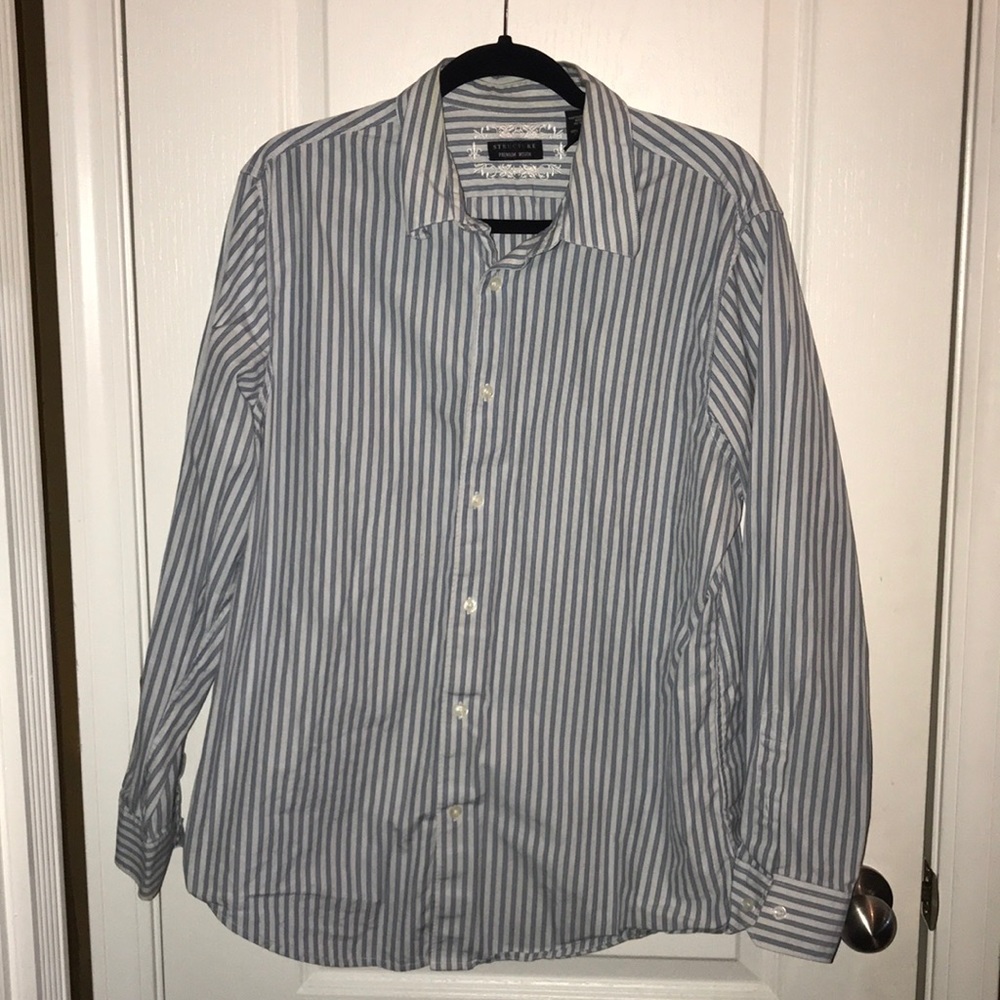 Structure size large button down striped shirt